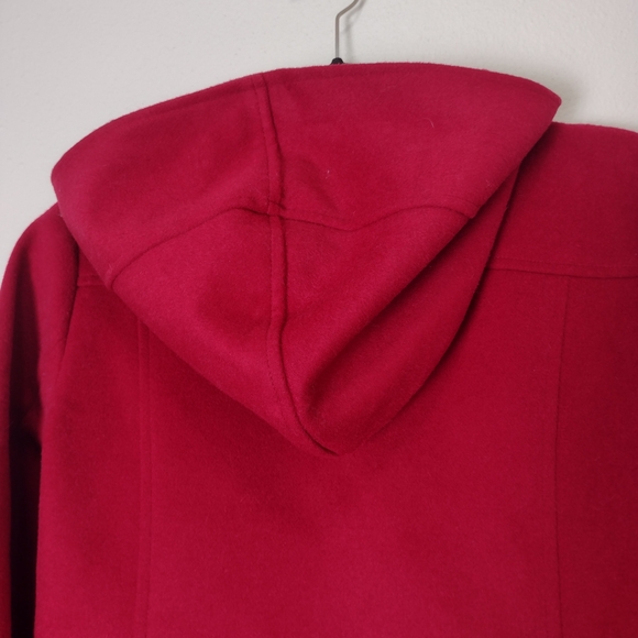 Pendleton Red Wool Blend Toggle Snap Button Hooded Jacket Size XS - Picture 13 of 16